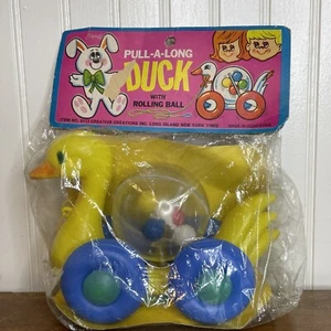 VTG Pull Along Duck with Rolling Ball Toy Rare New Old Stock Hong Kong Item 5117 - Picture 1 of 6