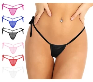 DE Damen Mesh G-String Sexy Micro Bikini Tie-Side Durchschauen T-Back Dessous - Bild 1 von 38