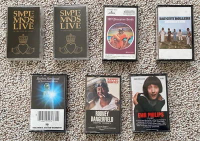 SEVEN CLASSIC CASSETTES - 10cc, Simple Minds, Bay City Rollers, Streisand, Emo + - Image 1 of 2