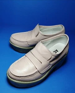 Acne Studio's Taurus Women's Loafer Pink Leather 3 Inch Heels Shoes Size 6 M US - Picture 1 of 12