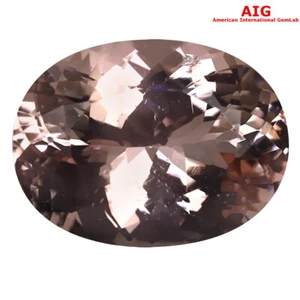 6.71 ct AIG Certified Eye-popping Oval Shape (15 x 11 mm) Orange Pink Morganite - Picture 1 of 2