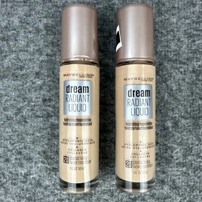 2ct MAYBELLINE Dream Radiant Liquid Foundation 20 CLASSIC IVORY 1 oz READ! - Image 1 of 4