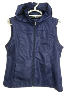 Izod Golf Sz X-Large Vest Hooded Navy Blue Outter + Inside Pockets - Picture 1 of 15