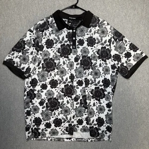 Byrd Gang Men's Short Sleeve Black Flowers 2.0 Polo CA4 Black/White Size 2XL NWT - Picture 1 of 6