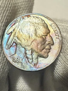 * 1938-D * PRISTINE+ GEM AU BUFFALO NICKEL * FROM ORIGINAL COLLECTION - Picture 1 of 2