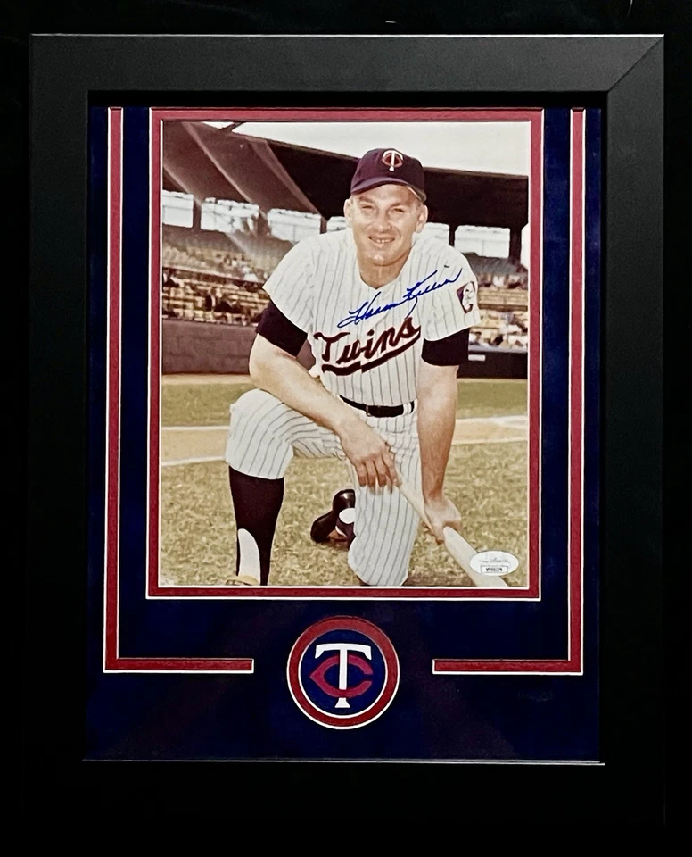 Harmon Killebrew Signed Photo Framed Suede Baseball Auto - Twins *JSA Authentic* - Image 1 of 4