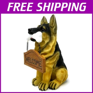 Garden Statue: German Sheperd Puppy with Reversible Signs - Picture 1 of 9