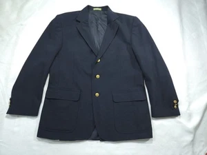 Orvis Blazer Mens 42R Navy Blue Three Gold Button Sport Coat Jacket - Picture 1 of 9