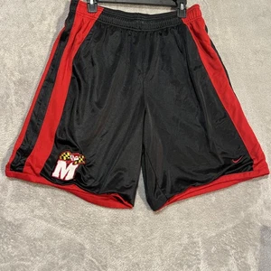 Maryland Terrapins Shorts Mens Large NCAA Basketball Nike Dri Fit Swoosh Vintage - Picture 1 of 11