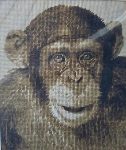 Mono Chimpancé Contado Tapiz Punto de Cruz Bordado Kit Patrón - Imagen 1 de 3