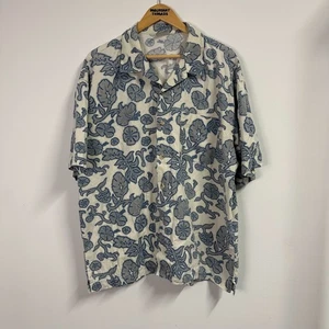 VTG No Fear Shirt Mens XL  Blue Floral Hawaiian Camp Button Up 90s Y2K Surf - Picture 1 of 8