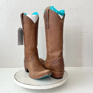 Lane EMMA JANE Womens Cowboy Boots 7.5 Brown Leather Western Cowgirl Mid Calf - Picture 1 of 11