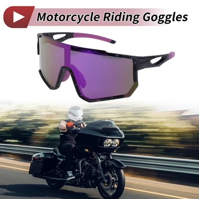 Gafas de motociclismo 1 pieza púrpura negro con puntos azules tri-acetilo celulos Foto 1 de 4