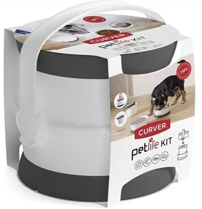 Curver Pet Travel Kit Food Container + 2x Bowl 1.5L 3 in 1 Stackable Portable BN - Picture 1 of 7