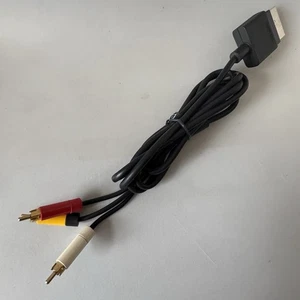 Genuine Microsoft Xbox 360 Console Composite AV Cable Audio & Video RCA Black - Picture 1 of 4