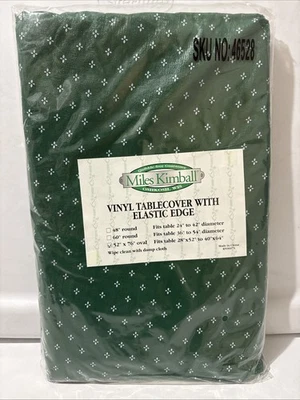 Mantel Miles Kimball Borde Elástico 52x76 en Vinilo Floral Ovalado Verde Blanco NUEVO Foto 1 de 4