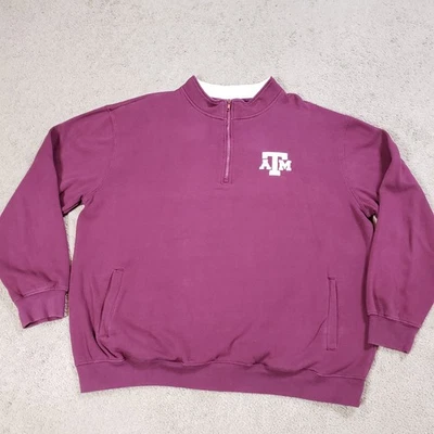 Suéter masculino Texas A&M Aggies XXL 2XL futebol borgonha 1/4 zíper moletom - Imagem 1 de 4