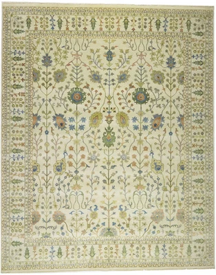 Alfombra oriental de gran tamaño Tree of Life Oushak Chobi anudada a mano de 12x15 pies Foto 1 de 4