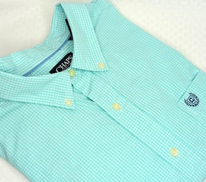 CHAPS Easy Care Herren XLT Kurzarm Gingham Karo Hemd Button Down Kragen - Bild 1 von 9