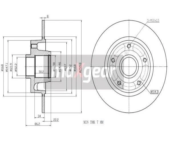 2 uds disco de freno MAXGEAR 19-1973 para Renault Clio IV Foto 1 de 1