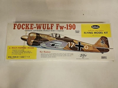 25-3/4" FOCKE-WULF Fw-190 Balsa Model Airplane Kit WWII Fighter Guillow's 406 - Image 1 of 4