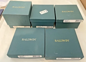 7 Baldwin Christmas Ornaments 24K Gold Finished Brass - Sleigh Wreath Snowflake+ - Picture 1 of 9