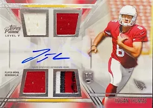 2014 Topps Prime Level 5 Logan Thomas #PV-LT RC Auto Relikt getragenes Trikot Quad RC - Bild 1 von 2