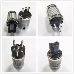 Spina Alimentatore Audio EU/US Schuko Nano Rodio Placcatura 15A 110/250V Adattatori - Foto 1 di 30