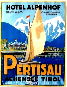 Original Vintage Plakat PERTISAU ÖSTERREICH ALPEN SEE SEGELN um 1930 - Bild 1 von 1