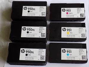 6 Original HP Empty Ink Set HP 951 , 950 , 950XL Cartridges Officejet Pro 8600 - Afbeelding 1 van 6