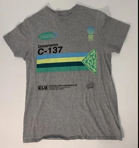 Men’s Small Rick and Morty Gray Dimension C-137 T-Shirt - Picture 1 of 12