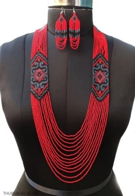 Garden Nacklace African necklace massai jewelers ethnic jewellery Earring Set Foto 1 de 3