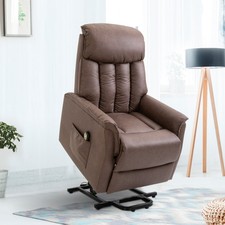 Electric Power Lift Recliner Chair 145° With Remote Control for Elderly, Brown