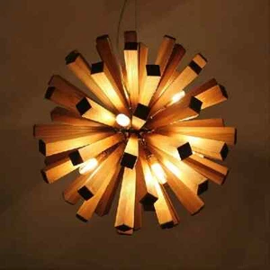 Sputnik Madera Novedad Moderno Handmadependant Luz Artístico Decoración Fixture - Imagen 1 de 3
