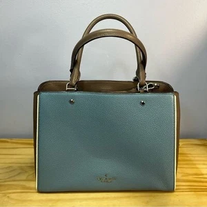 Kate Spade Leila Colorblock blau & braun genarbtes Leder wandelbare Tasche - Bild 1 von 11