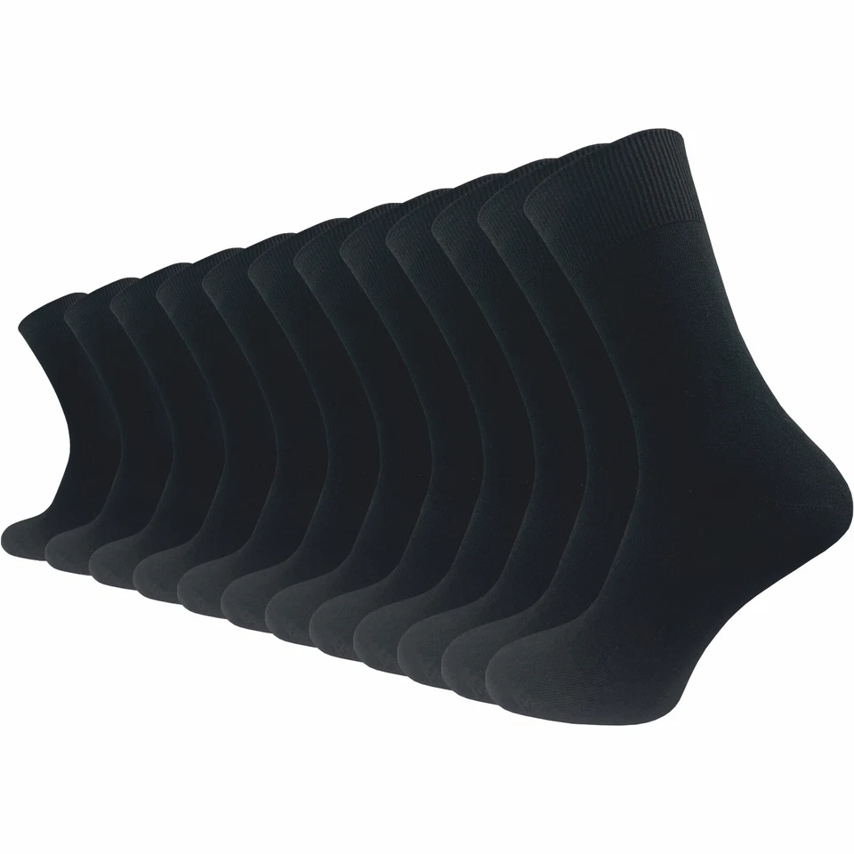 12 Paar Herren Business Socken 100% Baumwolle ohne Naht ohne Gummi handgekettelt - Bild 1 von 1