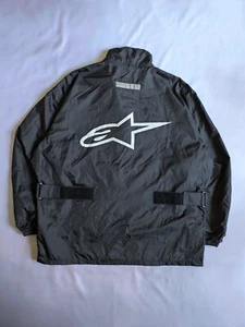 Vintage AlpineStars Anorak Nylon Jacket Xl Black Big Print Racing Streetwear - Picture 1 of 9