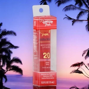 Hawaiian Tropic ALOHA KISS Moisturizing Lip Gloss Island Berry SPF 20 NEW - Picture 1 of 5
