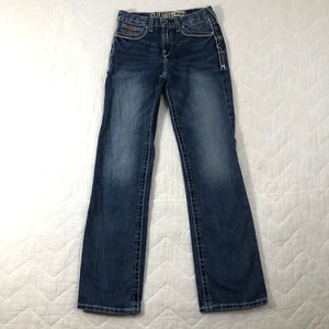 Ariat Jeans Youth Boys 16 Denim Blue B4 Relaxed Boot Cut Adjustable Waist - Picture 1 of 13
