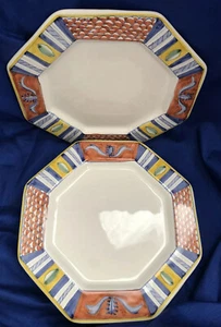4 Lis Ceramica Brasil Pottery Octagonal Plates Araruama Brazil Hand-Painted - Picture 1 of 9