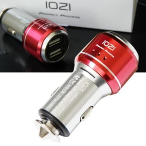 IOZI 6061 CNC Aluminum Alloy LED Dual USB 17W 3.4A Rapid Car Charger phone Red - Picture 1 of 5