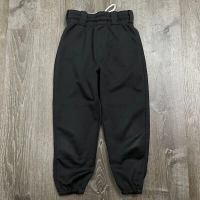 Rawlings Boys Pants Baseball Athletic Black Drawstring Cinch Ankle Size Youth S - Image 1 of 4