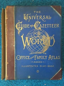 Universal Guide & Gazetteer Of The World 1890 HUGE 645pg Maps Charts Science - Bild 1 von 4