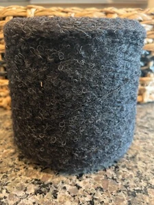 Soft, Charcoal BOUCLE Ply Peruvian Huarizo Wool/Nylon Yarn #1weight 2lbs - Picture 1 of 5