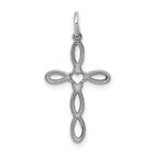 Passion Cross with Heart Pendant in 925 Sterling Silver 20 mm x 13 mm
