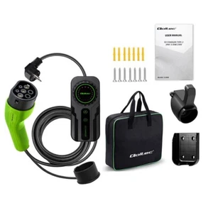 Qoltec Mobilna ładowarka do samochodu elektrycznego EV z regulacją 2w1 Typ2 SC - Picture 1 of 15