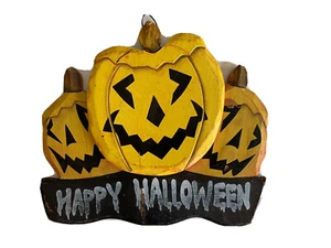 Halloween De Colección Madera Pared Puerta Decoración Pintado a Mano Lazo de Alambre JOL Primitivo - Imagen 1 de 7