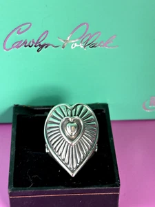 NUEVO EN CAJA ANILLO CORAZÓN C. POLLACK AMERICAN WEST RELIOS ABOVEDADO ACANALADO RAYOS DE SOL TALLA 7 - Imagen 1 de 6