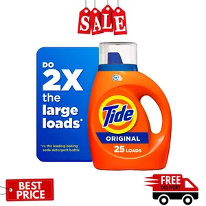 2 Pack Tide Liquid Laundry Detergent, Original, 25 Loads, 34 fl oz HE Compatible - Picture 1 of 19