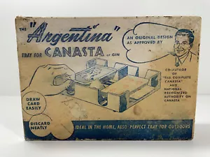 Bandeja para tarjetas Canasta o Gin Uno de colección “La Argentina” mármol plástico Nu-Dell - Imagen 1 de 6